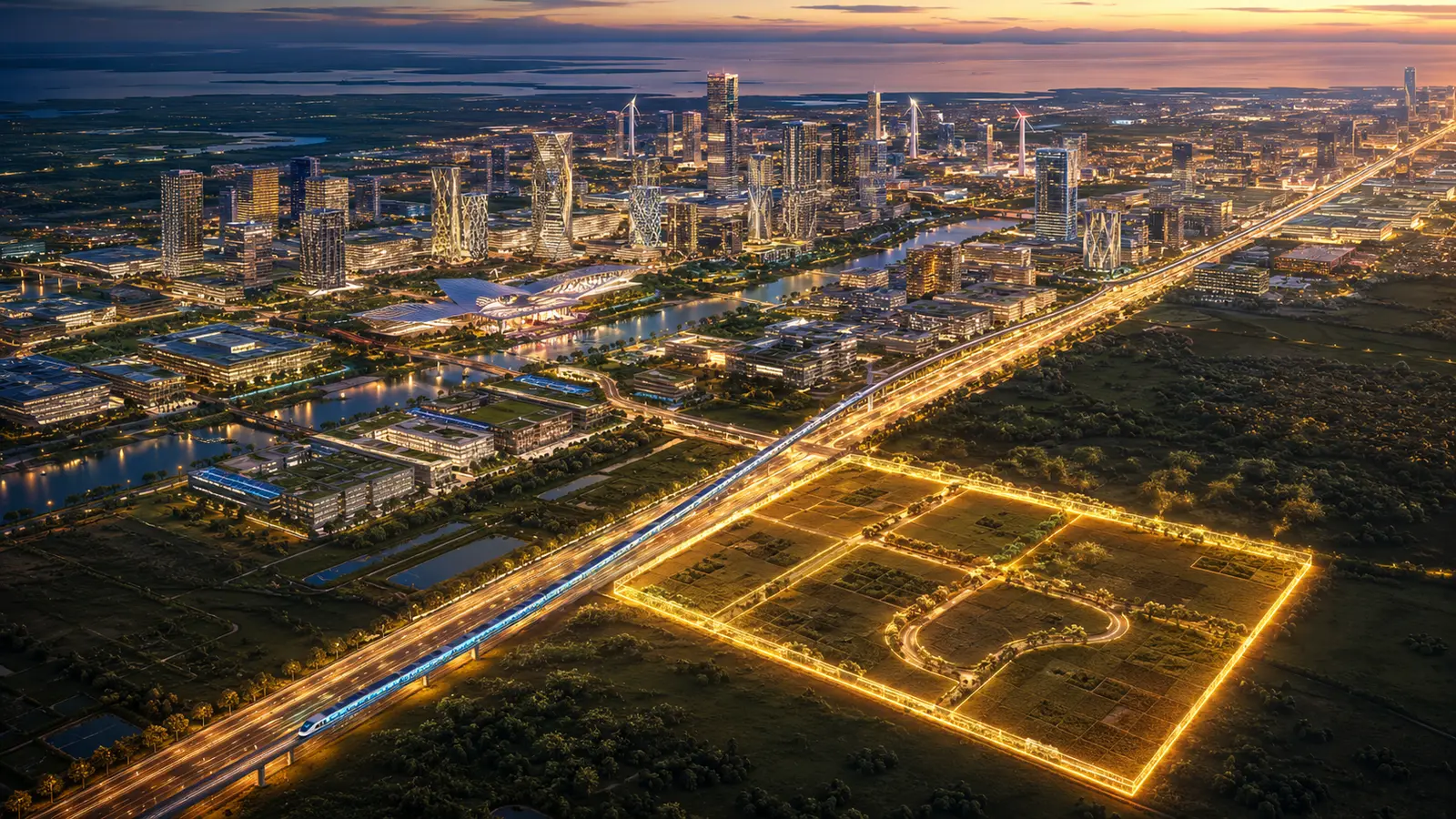 The 0 km corridor position — artistic impression